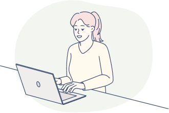 パソコンを触っている女性