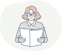 書類を持っている女性