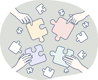 パズルをしている手