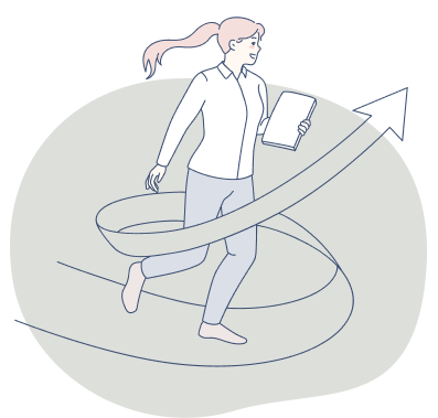 走っている女性