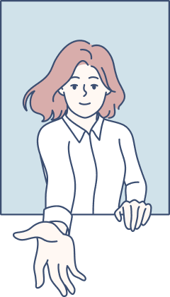 女性が窓から手を伸ばしているアイコン