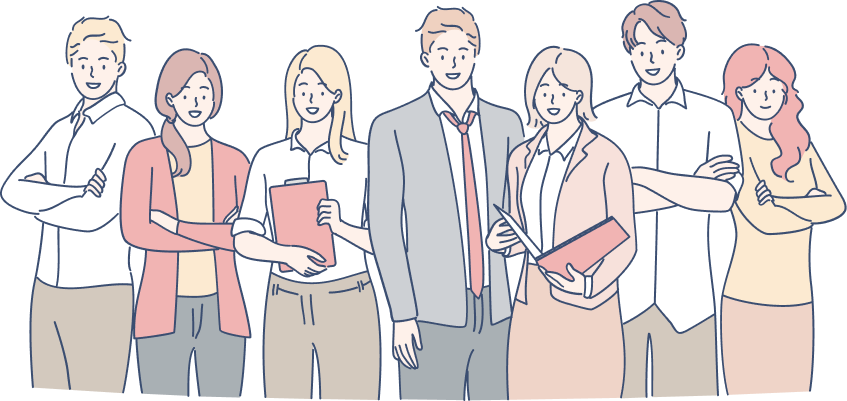 女性と男性が立っている