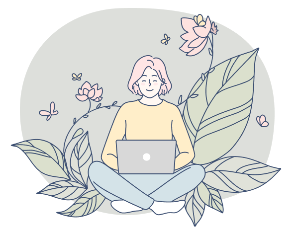 パソコンをしている女性