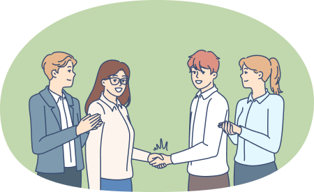 男性と女性が話している