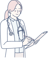 女性医師が問診票を書いている